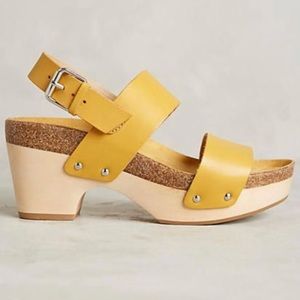 Anthropologie Yellow Clogs